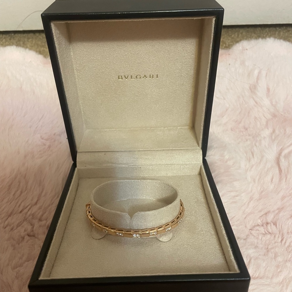 Bvlgari serpenti viper 18k rose gold diamonds bracelet